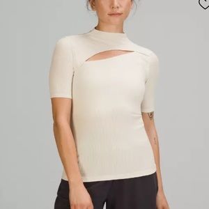 NWT lululemon LA Tight-to-body keyhole tee size 8 in white opal